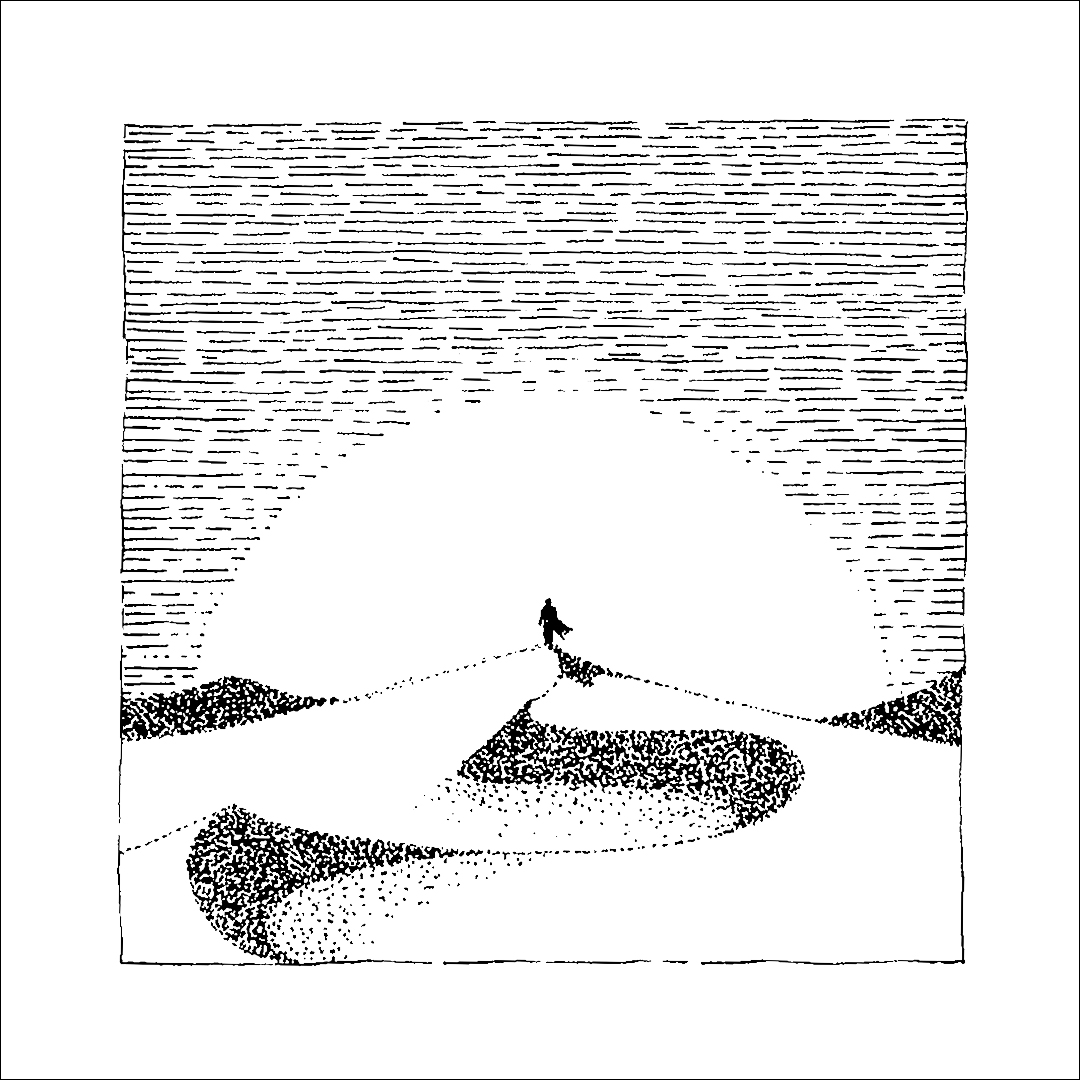 placefulness - kasia wilczopolska - inktober - zachód słońca na arrakis